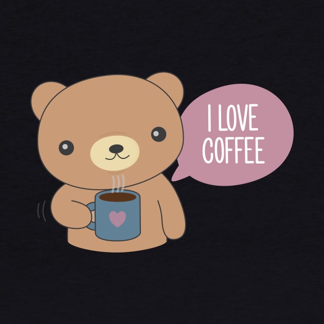 Cute Coffee Drinking Bear T-Shirt by happinessinatee